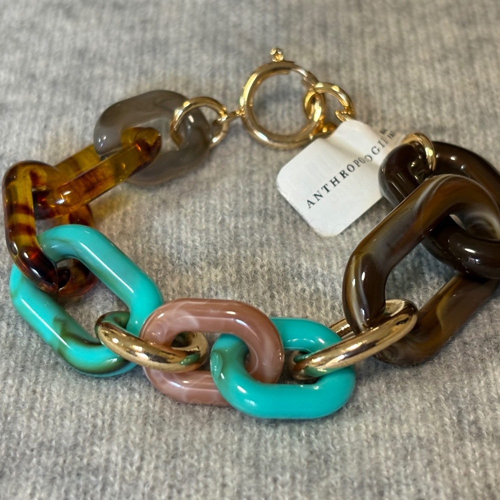 Anthropologie Multicolor Resin Chain Bracelet – NWT